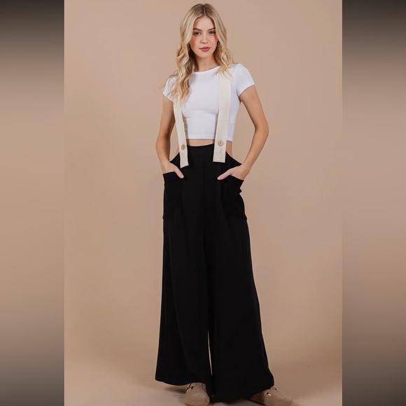 Fabulous Solid Wide Leg French Terry Jumpsuit - Picture 4 of 6